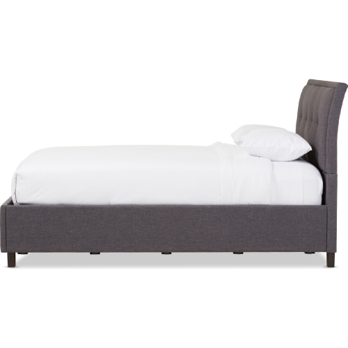 Lea Queen Storage Platform Bed in Dark Gray Fabric